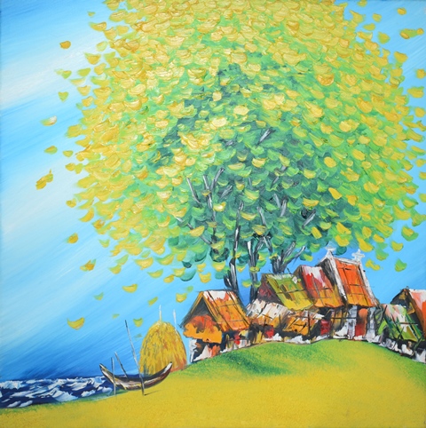 Tranh Sơn Dầu Làng Tôi